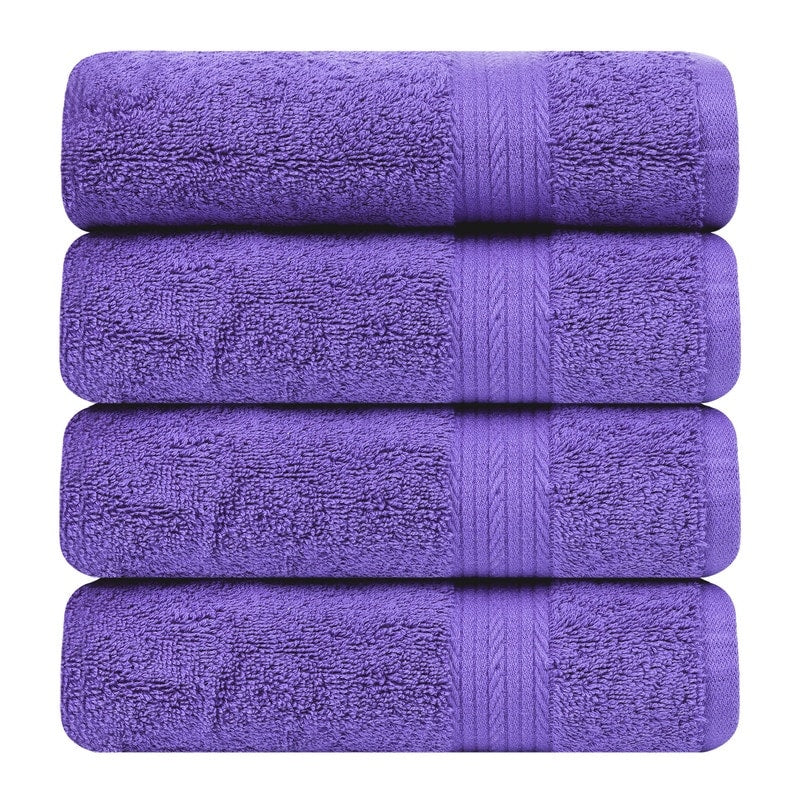 Asciugamani per il bagno in cotone 600 GSM 18X28 pollici di Ample Decor - 4 pezzi