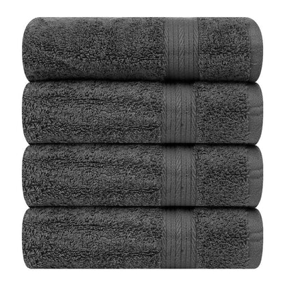 Asciugamani per il bagno in cotone 600 GSM 18X28 pollici di Ample Decor - 4 pezzi