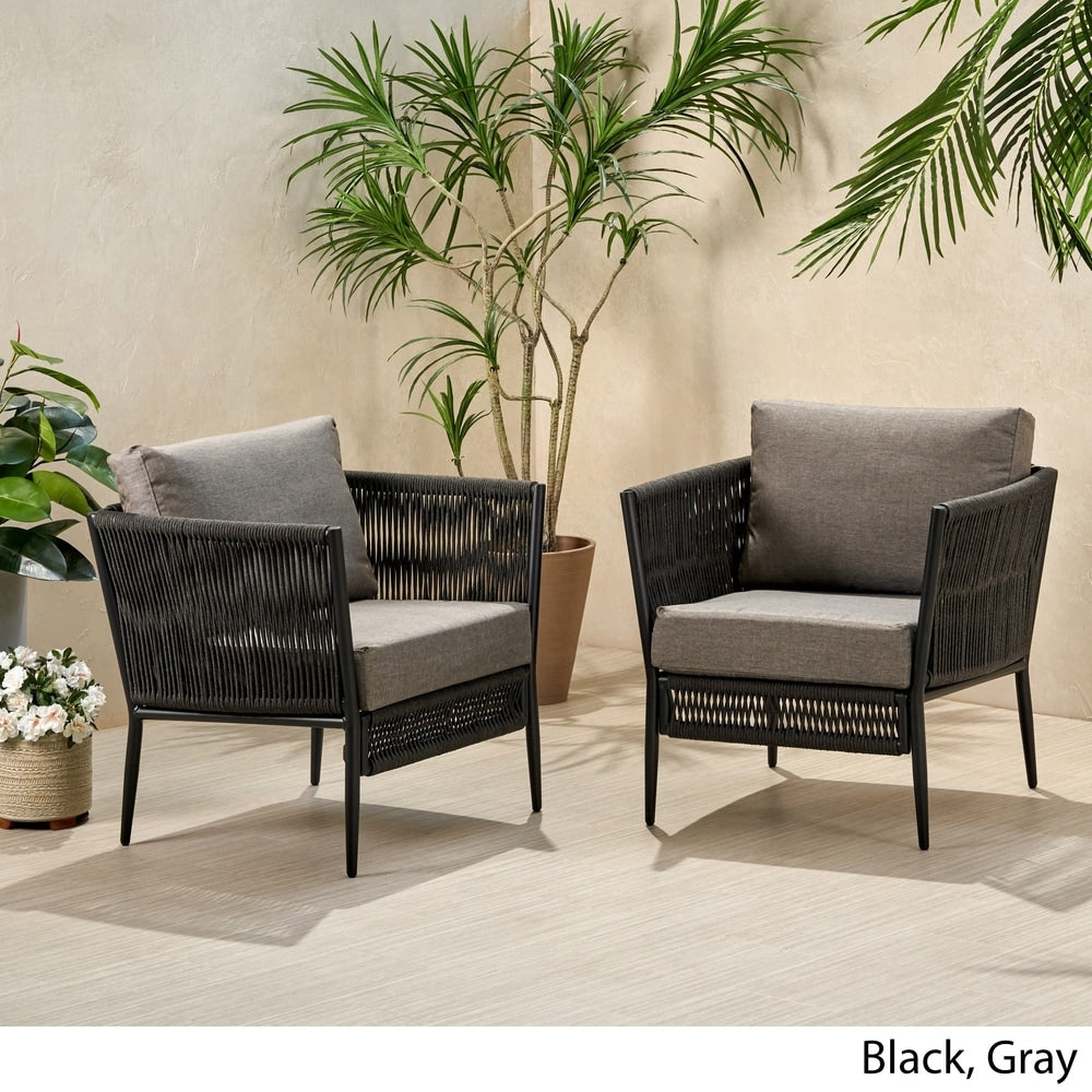 Poltrona da esterno Handford in corda con cuscini (set da 2) di Christopher Knight Home