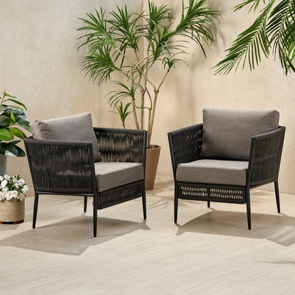 Poltrona da esterno Handford in corda con cuscini (set da 2) di Christopher Knight Home