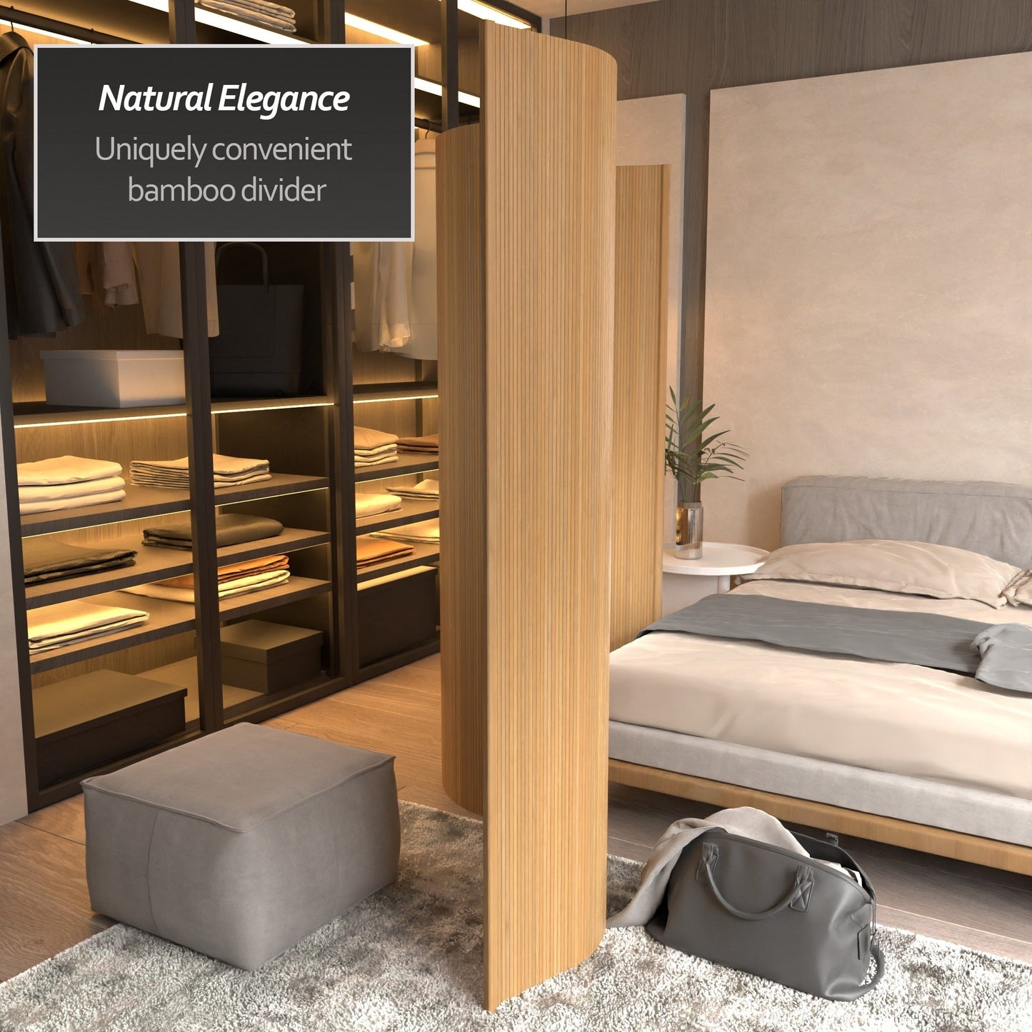 Paravento fatto a mano in bambù ondulato da 6 piedi (Cina)