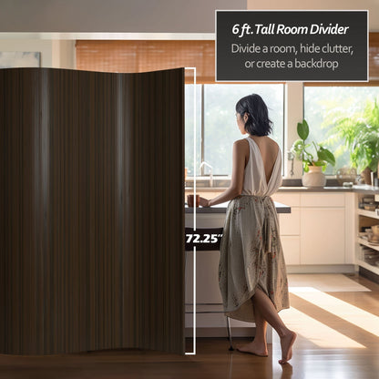 Paravento fatto a mano in bambù ondulato da 6 piedi (Cina)