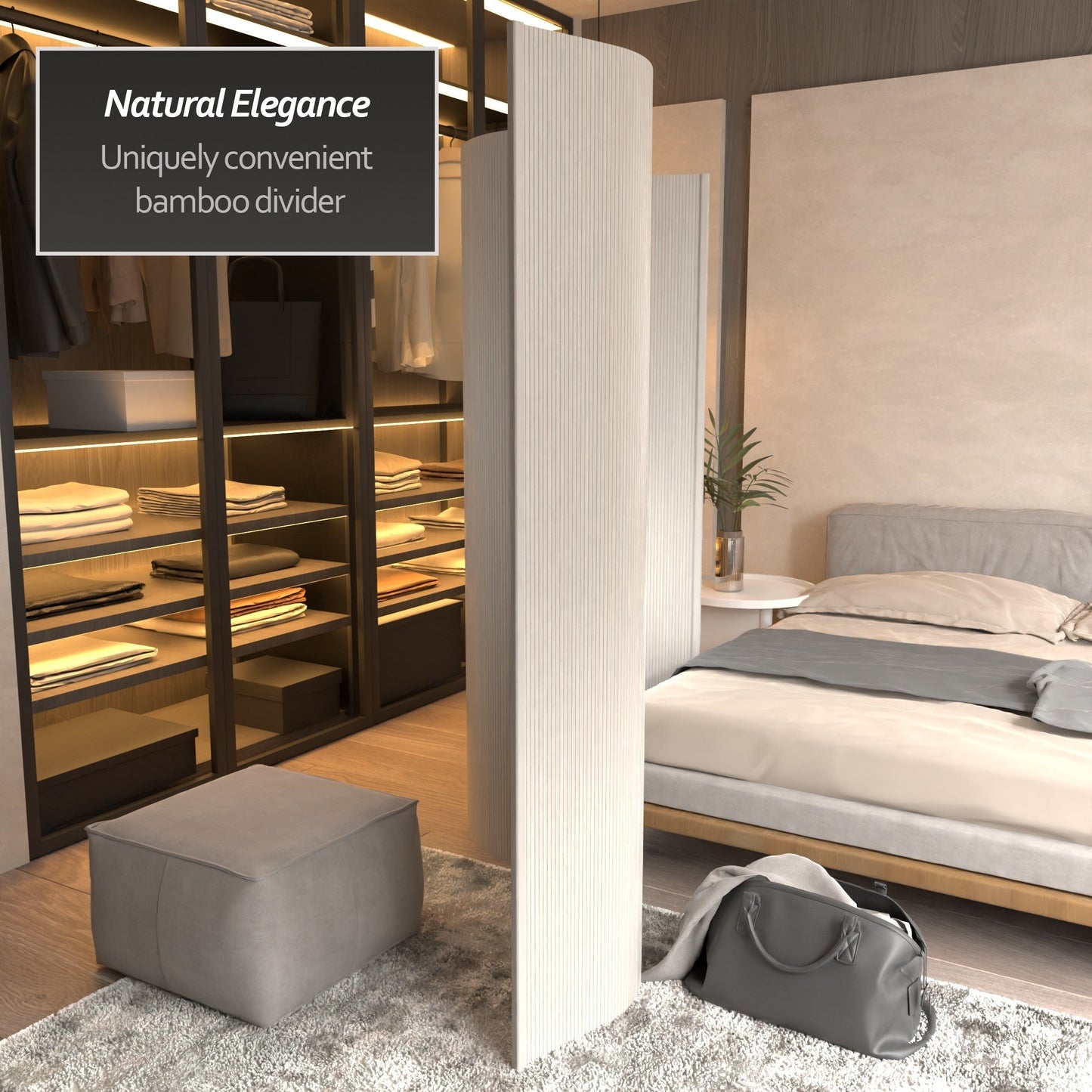 Paravento fatto a mano in bambù ondulato da 6 piedi (Cina)