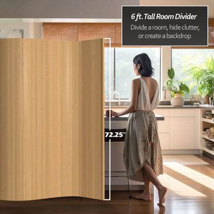 Paravento fatto a mano in bambù ondulato da 6 piedi (Cina)