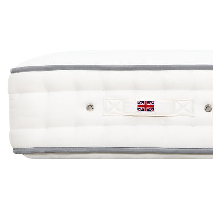 Letto classico fatto a mano da 13 pollici con molle insacchettate e materasso ibrido in cotone e lana