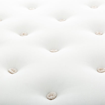 Letto classico fatto a mano da 13 pollici con molle insacchettate e materasso ibrido in cotone e lana