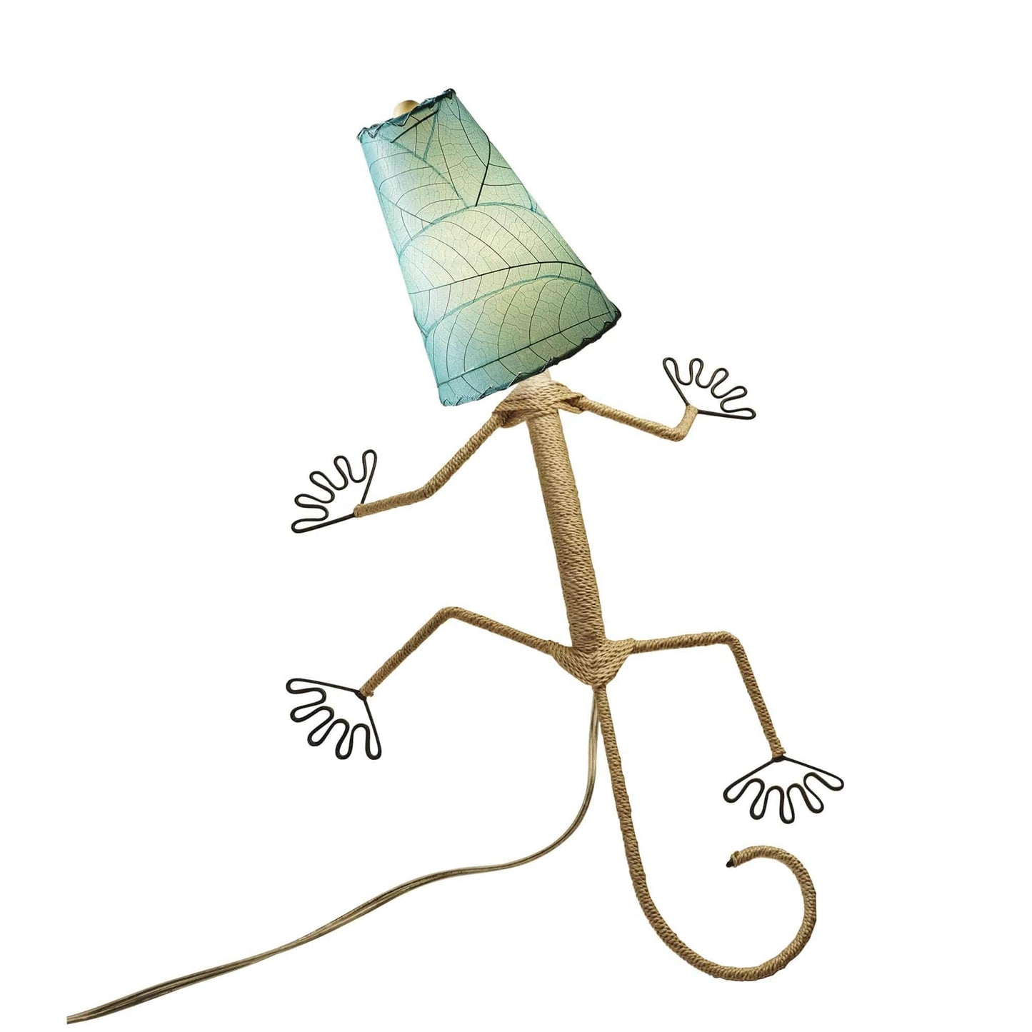 Lampada da parete Gecko fatta a mano Eangee, paralume in foglie di cacao, 16 x 7 x 24 pollici - 16 x 7 x 24