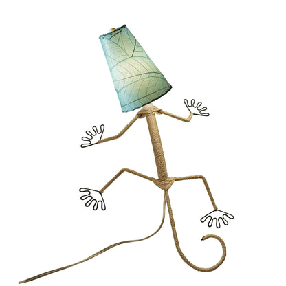 Lampada da parete Gecko fatta a mano Eangee, paralume in foglie di cacao, 16 x 7 x 24 pollici - 16 x 7 x 24