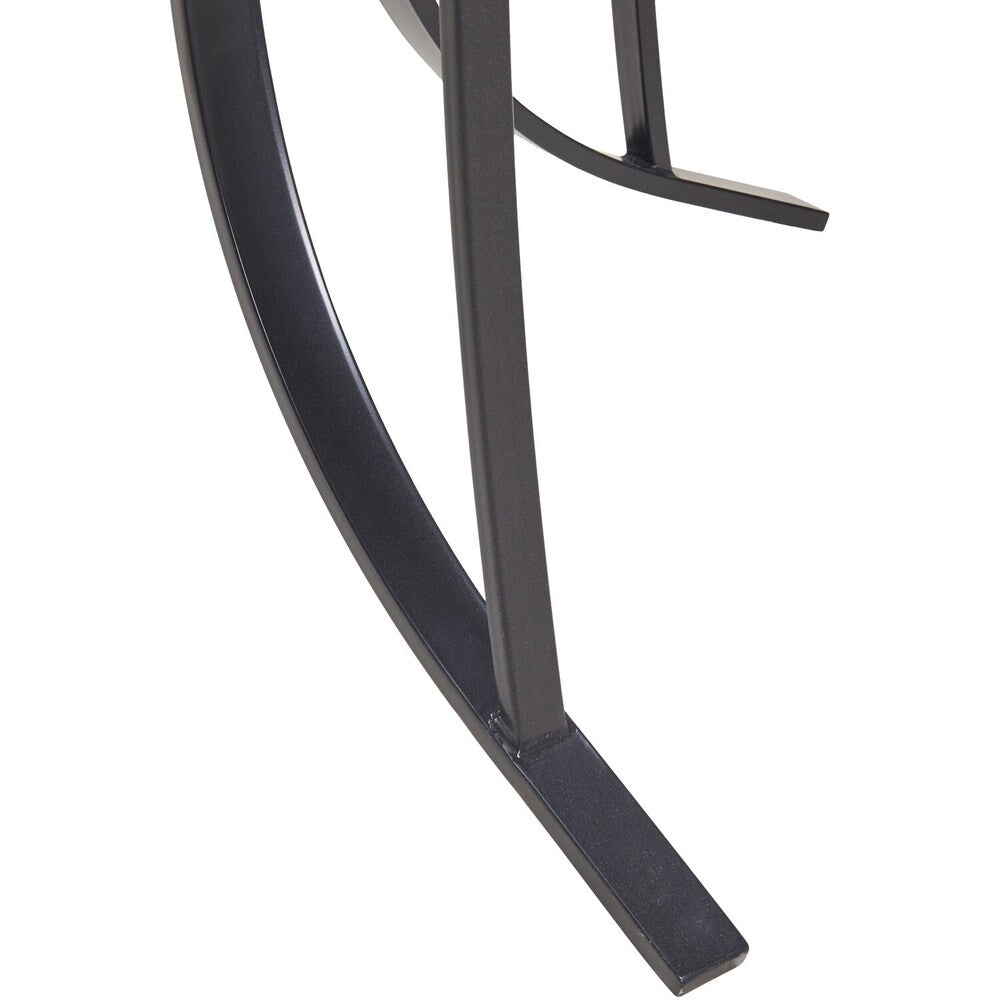 Set da pranzo Hanover Lavallette da 5 pezzi in blu oceano con 4 sedie fisse, tavolo rotondo con piano in vetro da 52 pollici, ombrellone e base