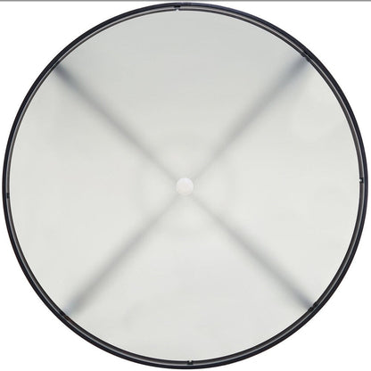 Set da pranzo Hanover Lavallette da 5 pezzi in blu oceano con 4 sedie fisse, tavolo rotondo con piano in vetro da 52 pollici, ombrellone e base