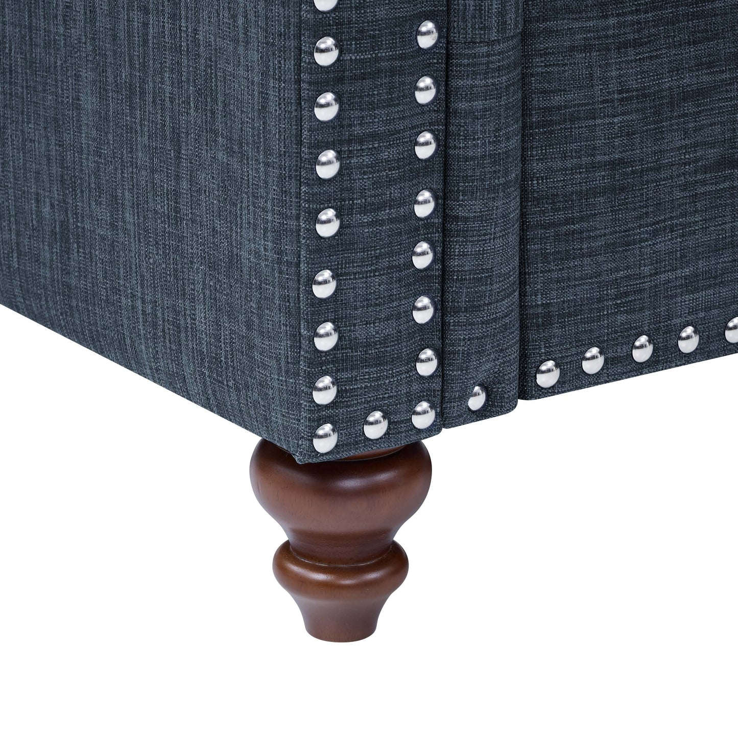 Divano Harbor da 78'' in misto lino con gambe in legno massello