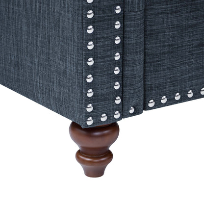 Divano Harbor da 78'' in misto lino con gambe in legno massello