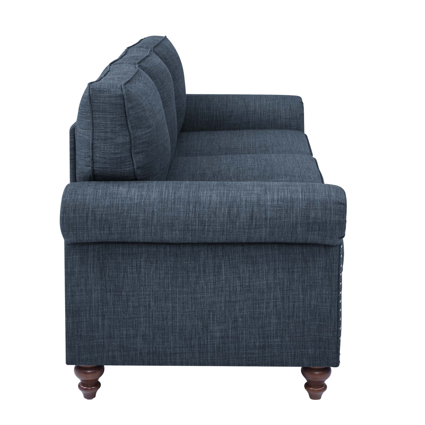 Divano Harbor da 78'' in misto lino con gambe in legno massello