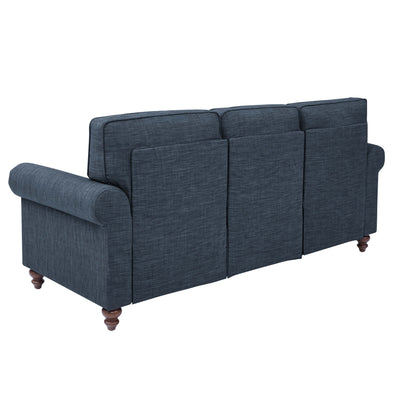 Divano Harbor da 78'' in misto lino con gambe in legno massello