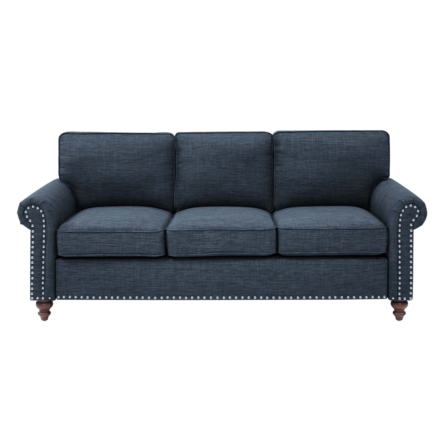 Divano Harbor da 78'' in misto lino con gambe in legno massello