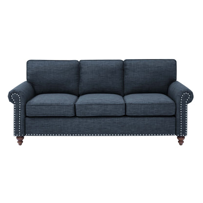 Divano Harbor da 78'' in misto lino con gambe in legno massello