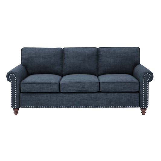 Divano Harbor da 78'' in misto lino con gambe in legno massello