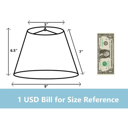 Paralume conico in finta seta con copertina rigida, altezza 5 pollici superiore, 9 pollici inferiore, inclinazione 7 pollici