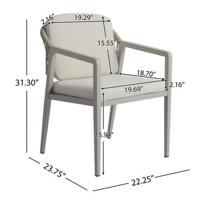 Set da pranzo da esterno Hares Farmhouse in legno di acacia da 7 pezzi con cuscini di Christopher Knight Home