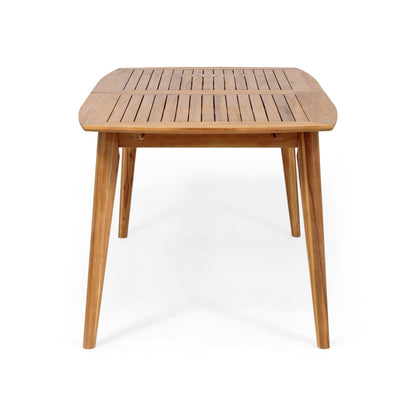 Set da pranzo da esterno Hares Farmhouse in legno di acacia da 7 pezzi con cuscini di Christopher Knight Home