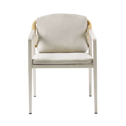 Set da pranzo da esterno Hares Farmhouse in legno di acacia da 7 pezzi con cuscini di Christopher Knight Home