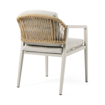 Set da pranzo da esterno Hares Farmhouse in legno di acacia da 7 pezzi con cuscini di Christopher Knight Home