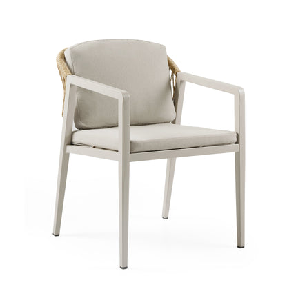 Set da pranzo da esterno Hares Farmhouse in legno di acacia da 7 pezzi con cuscini di Christopher Knight Home