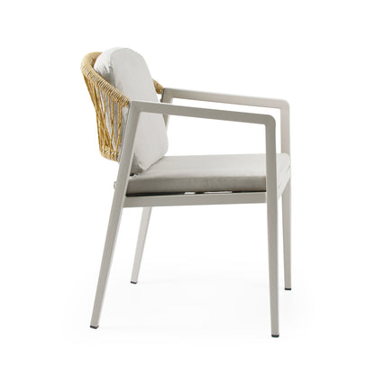 Set da pranzo da esterno Hares Farmhouse in legno di acacia da 7 pezzi con cuscini di Christopher Knight Home