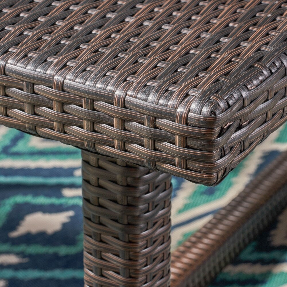 Set da pranzo da esterno Harlowe in vimini da 7 pezzi con cuscini di Christopher Knight Home