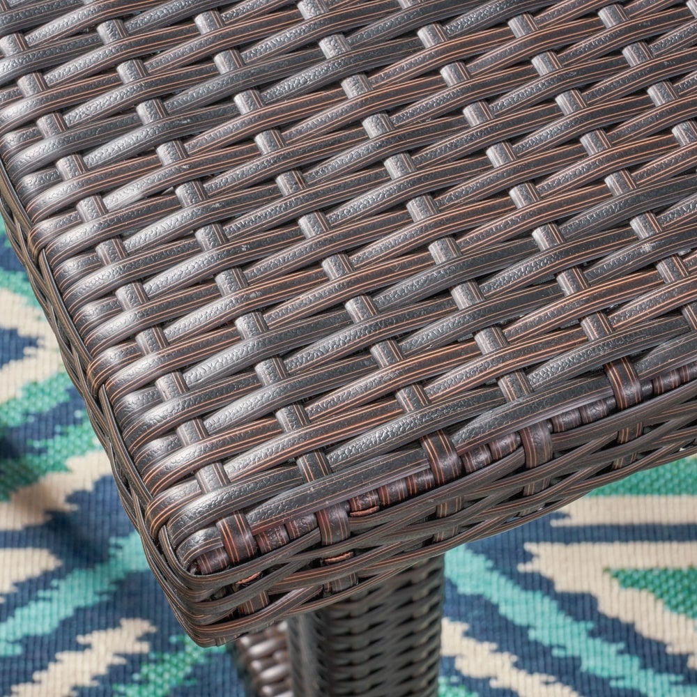 Set da pranzo da esterno Harlowe in vimini da 7 pezzi con cuscini di Christopher Knight Home