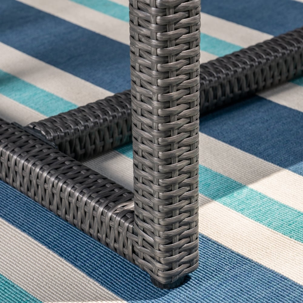 Set da pranzo da esterno Harlowe in vimini da 7 pezzi con cuscini di Christopher Knight Home