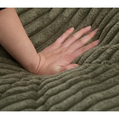 Divano letto oversize in velluto a coste Harmonia 109 W, chaise longue doppia con seduta profonda e 4 cuscini