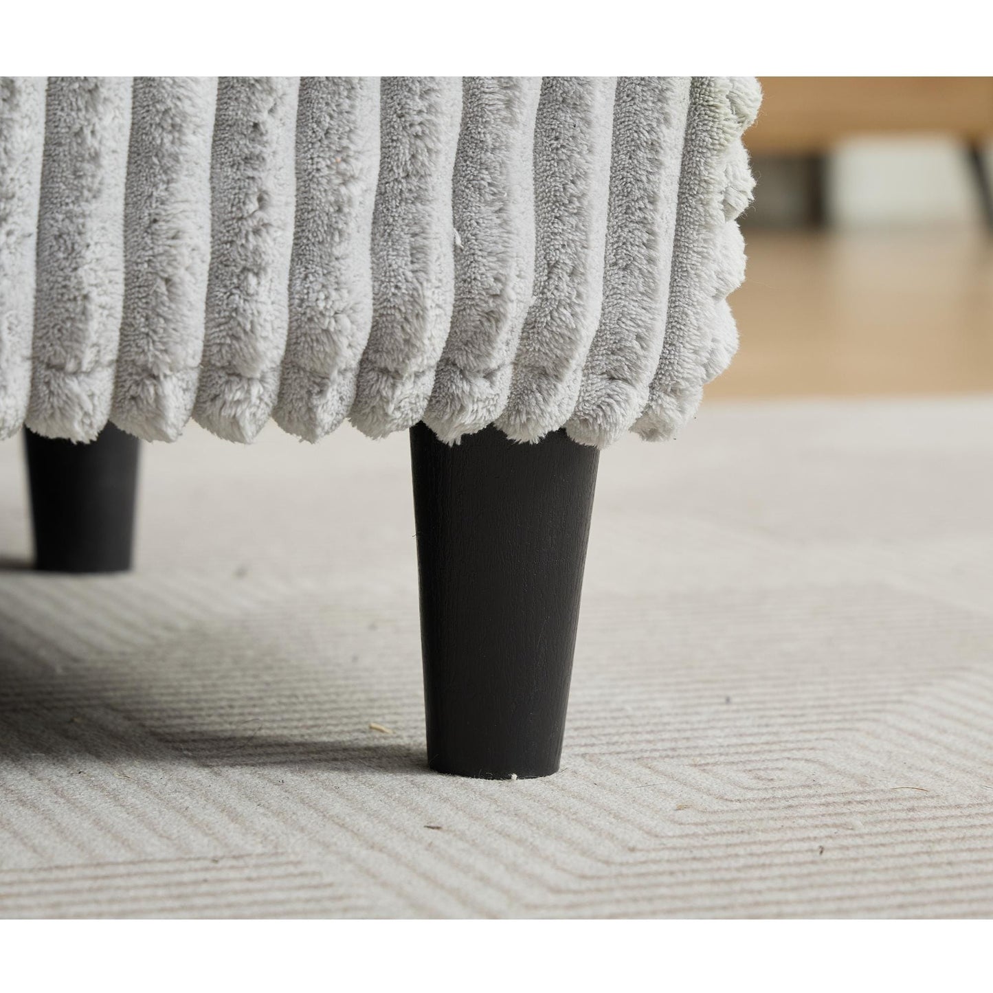 Divano letto oversize in velluto a coste Harmonia 109 W, chaise longue doppia con seduta profonda e 4 cuscini