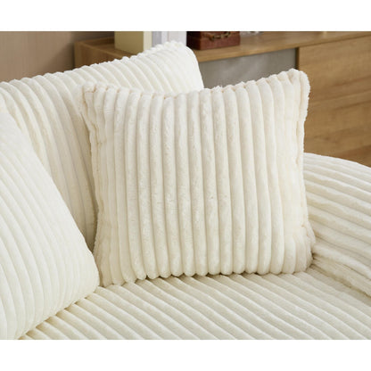 Divano letto oversize in velluto a coste Harmonia 109 W, chaise longue doppia con seduta profonda e 4 cuscini