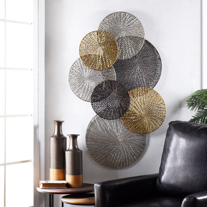 Arpa e puntale Sahara, decorazione murale in metallo multicolore