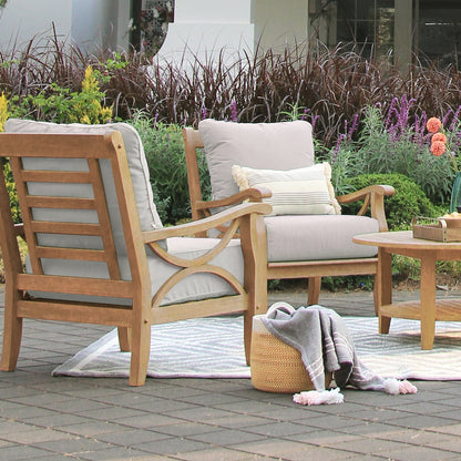 Set da conversazione per patio in teak Cambridge Casual Lowell da 5 pezzi
