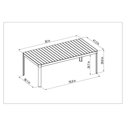 Set da pranzo per esterni da 9 pezzi in legno certificato FSC Amazonia Isra