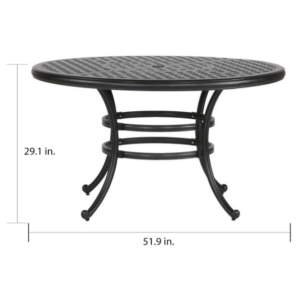 Set da pranzo rotondo in alluminio color bronzo anticato South Ponto da 5 pezzi con sedie girevoli di Havenside Home