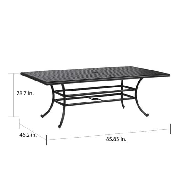 Set da pranzo in alluminio South Ponto da 7 pezzi con sedie girevoli imbottite di Havenside Home