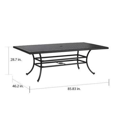 Set da pranzo in alluminio South Ponto da 7 pezzi con sedie girevoli imbottite di Havenside Home