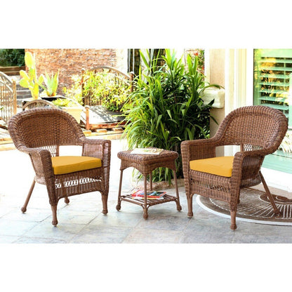 Set da bistrot Stillwater Honey Wicker da 3 pezzi di Havenside Home