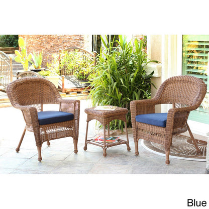 Set da bistrot Stillwater Honey Wicker da 3 pezzi di Havenside Home