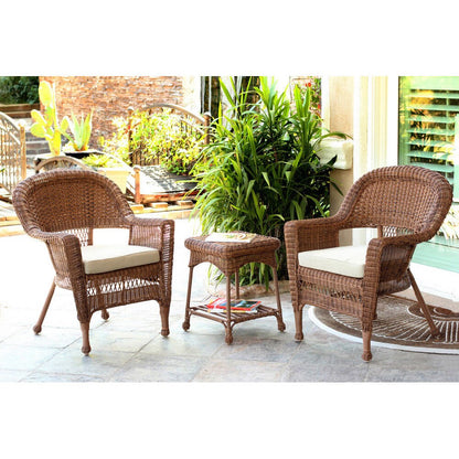 Set da bistrot Stillwater Honey Wicker da 3 pezzi di Havenside Home