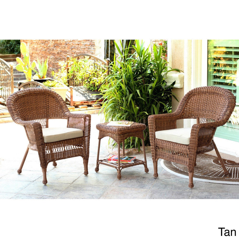 Set da bistrot Stillwater Honey Wicker da 3 pezzi di Havenside Home