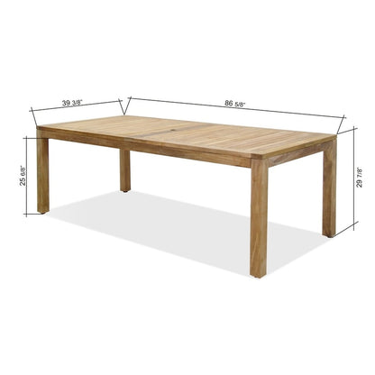 Amazonia 9 pezzi FSC Teak massello Jenther set da pranzo per esterni da patio - 9 pezzi