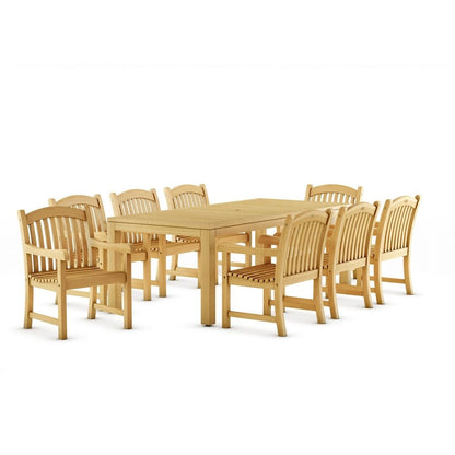 Amazonia 9 pezzi FSC Teak massello Jenther set da pranzo per esterni da patio - 9 pezzi