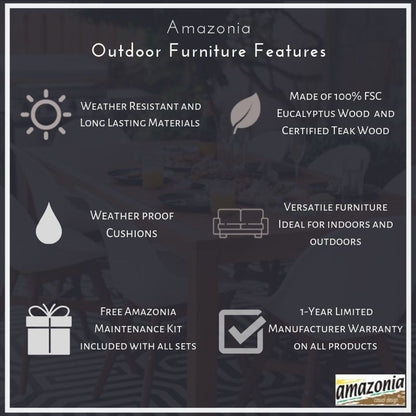 Set da pranzo estensibile per esterni Amazonia FSC Teak - 9 pezzi