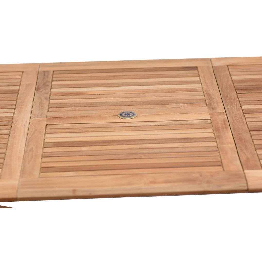 Set da pranzo per esterni in teak massello da 9 pezzi - 9 pezzi