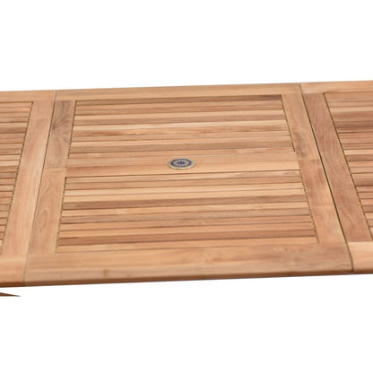 Set da pranzo per esterni in teak massello da 9 pezzi - 9 pezzi