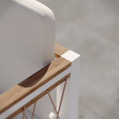 SEI Furniture - Set di 2 sedie da esterno imbottite in legno naturale